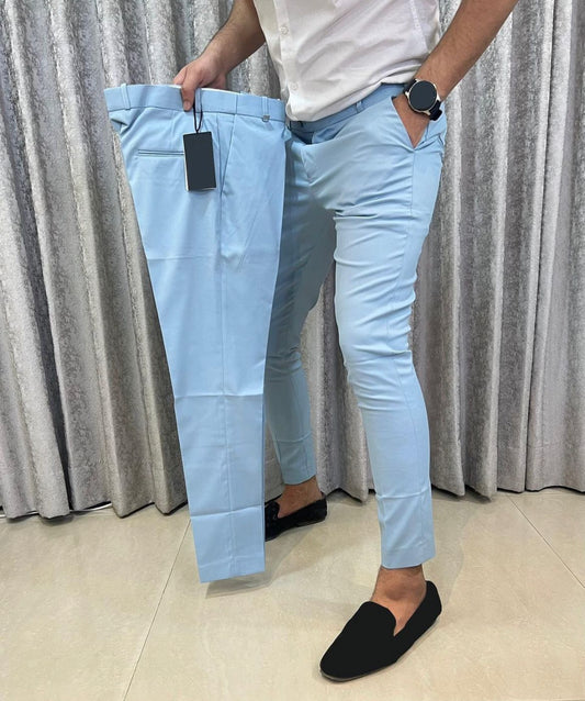 Light blue waist adjustable trouser