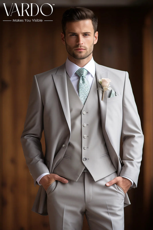 MEN'S LIGHT GREY BLAZER SUIT