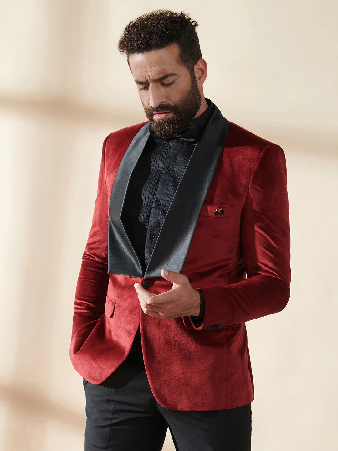 Red Velvet Tuxedo Suit