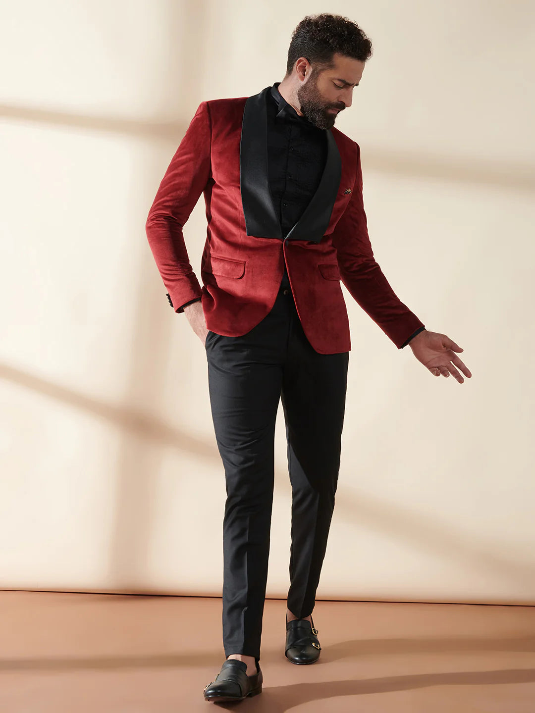 Red Velvet Tuxedo Suit
