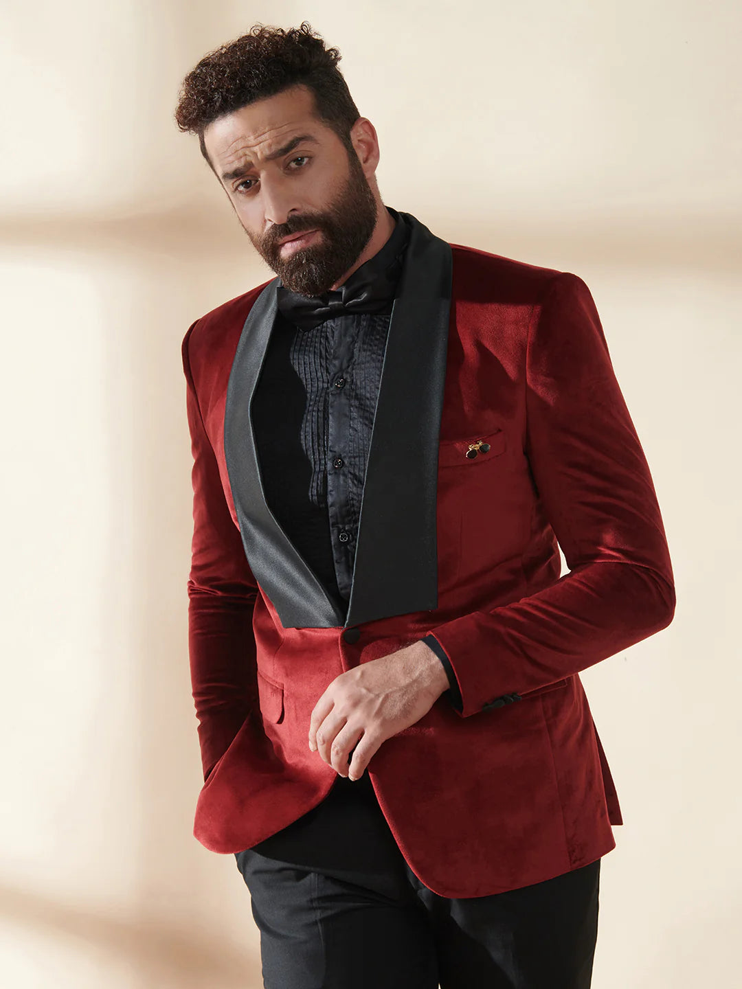 Red Velvet Tuxedo Suit
