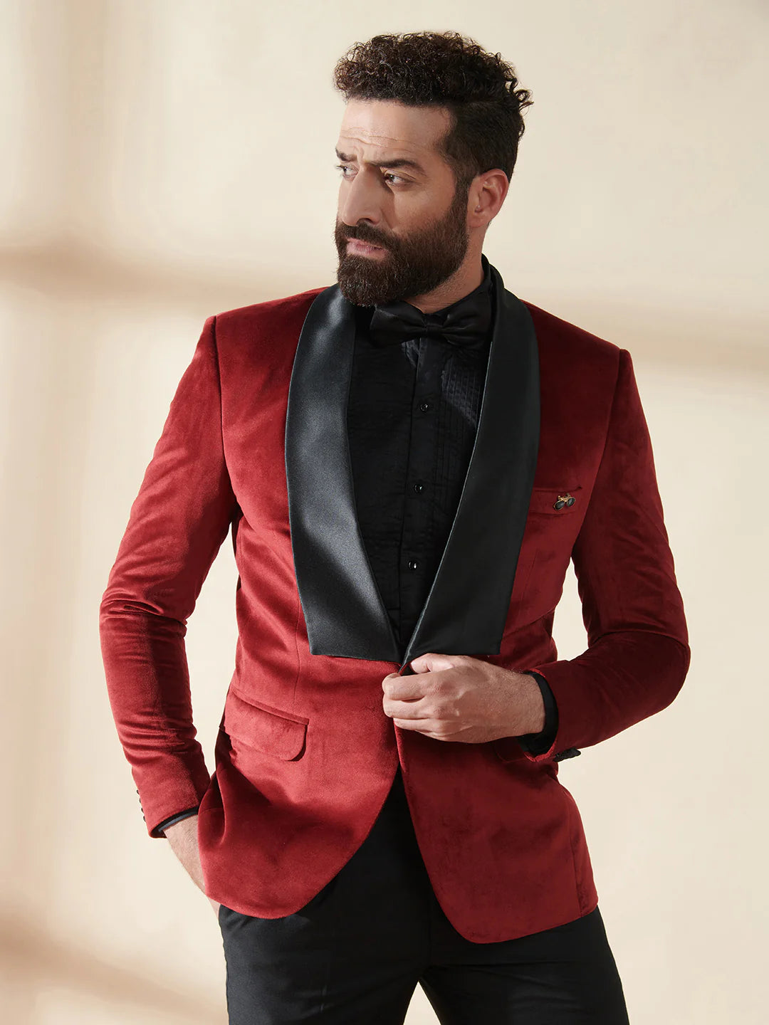 Red Velvet Tuxedo Suit