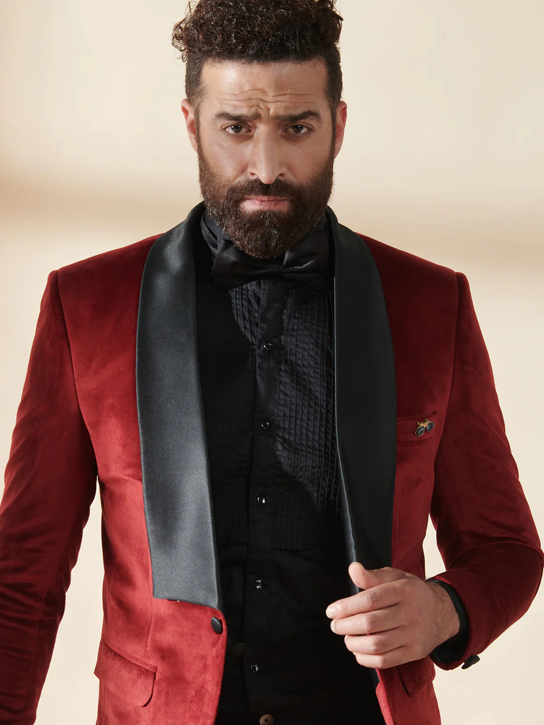 Red Velvet Tuxedo Suit