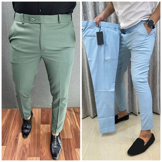 Light green & Light Blue Waist Adjustable Pant Combo