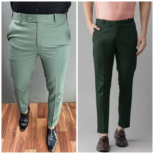 Light green & Dark Green Waist Adjustable Pant Combo
