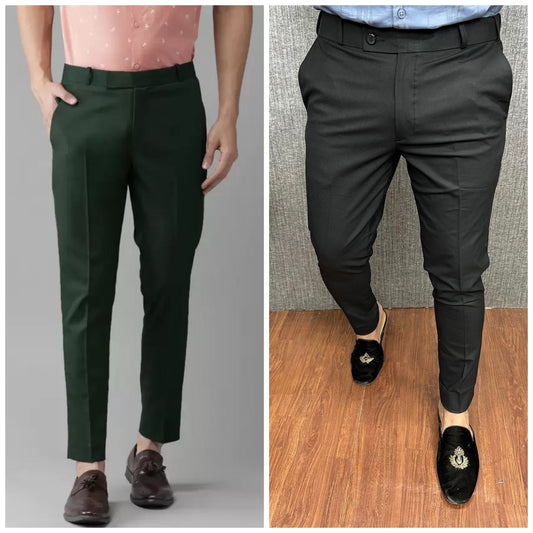 Dark Green & Black Waist Adjustable Pant Combo