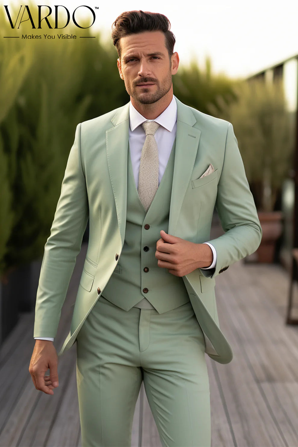 MEN'S LIGHT GREEN BLAZER SUIT