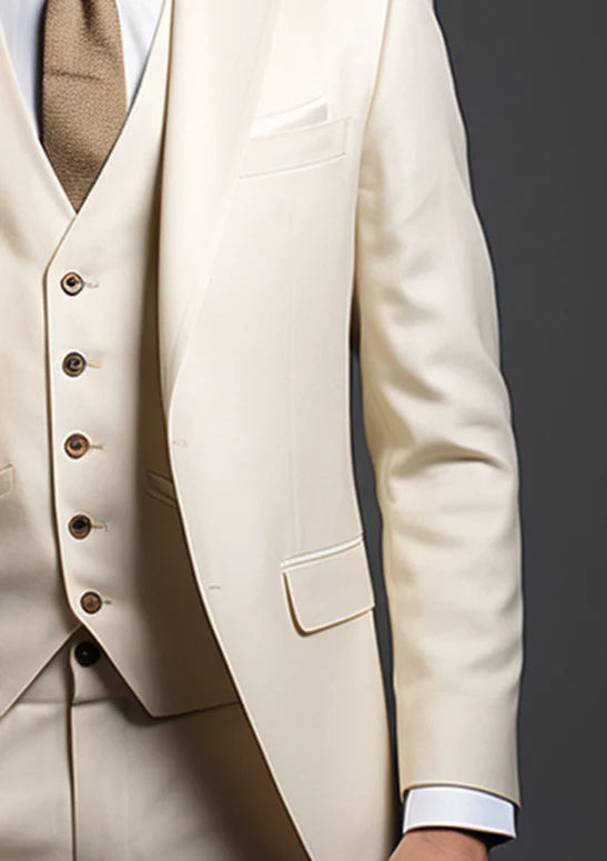 MEN'S LIGHT CREAM BLAZER SUIT