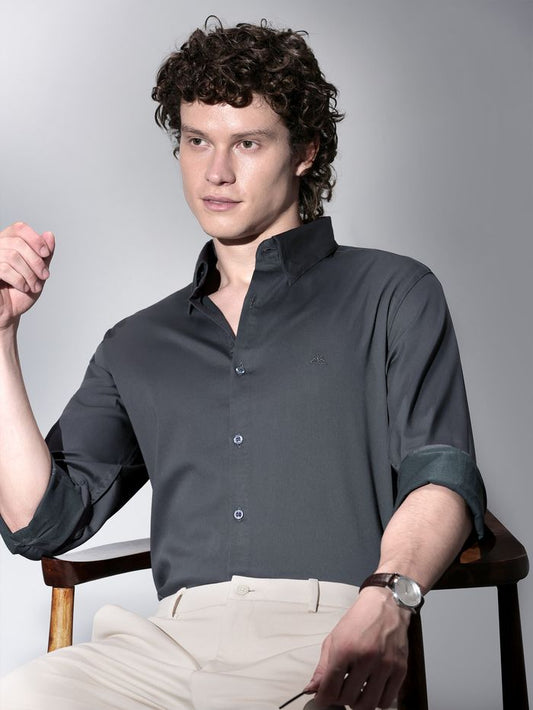 Dark Grey Solid Shirt