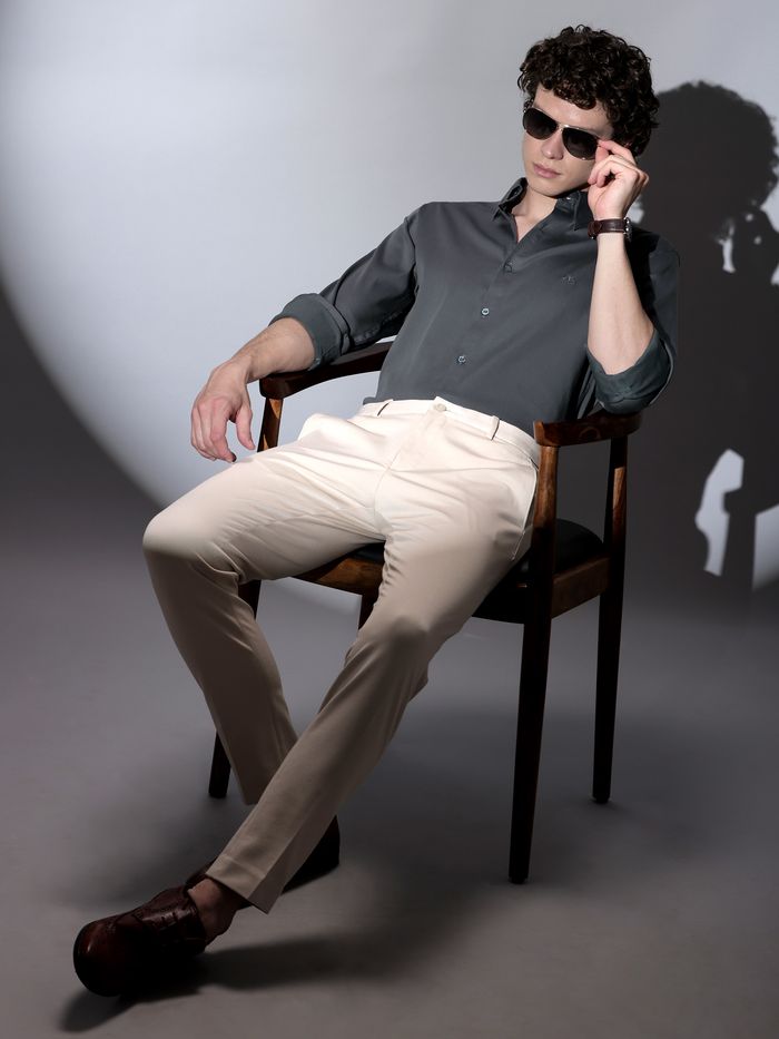 Dark Grey Solid Shirt