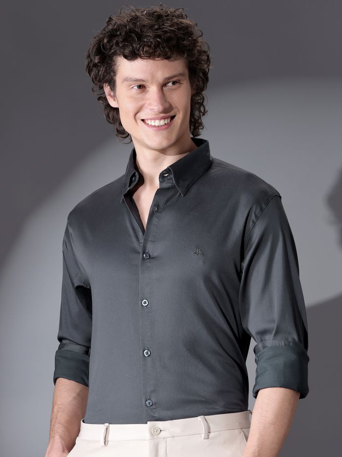 Dark Grey Solid Shirt