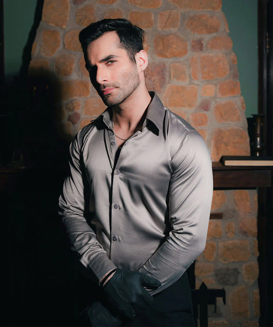 Light Grey Solid Shirt