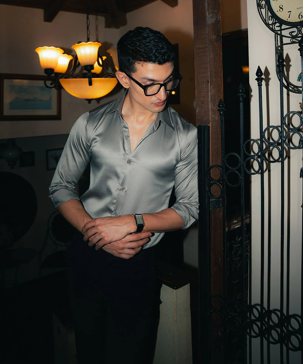 Light Grey Solid Shirt
