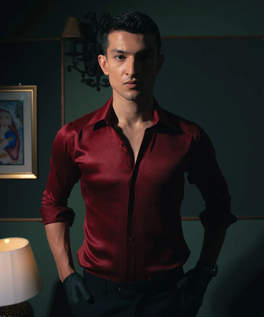 Mehroon Solid Shirt