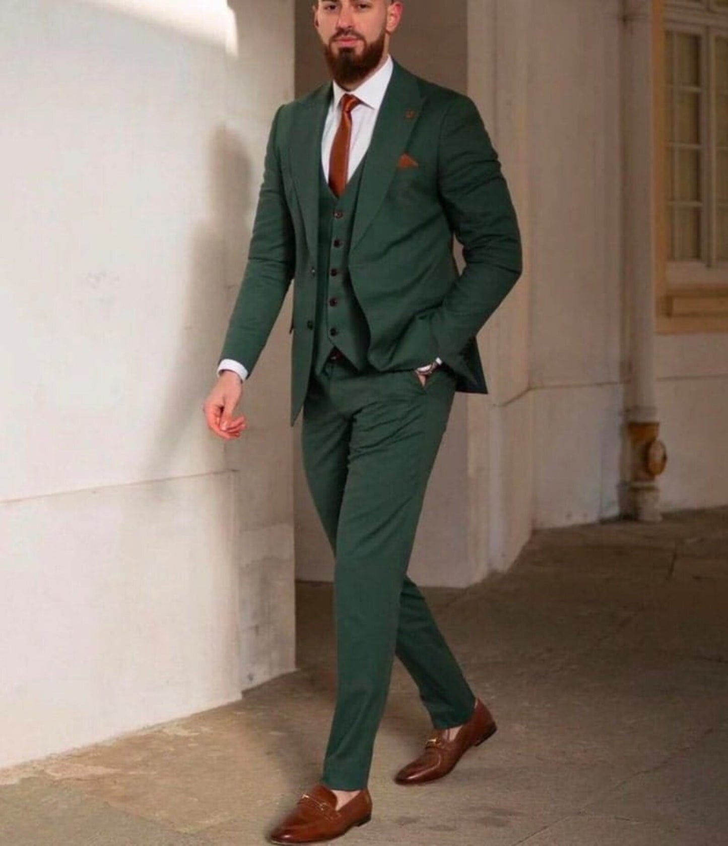 MEN'S DARK GREEN BLAZER SUIT