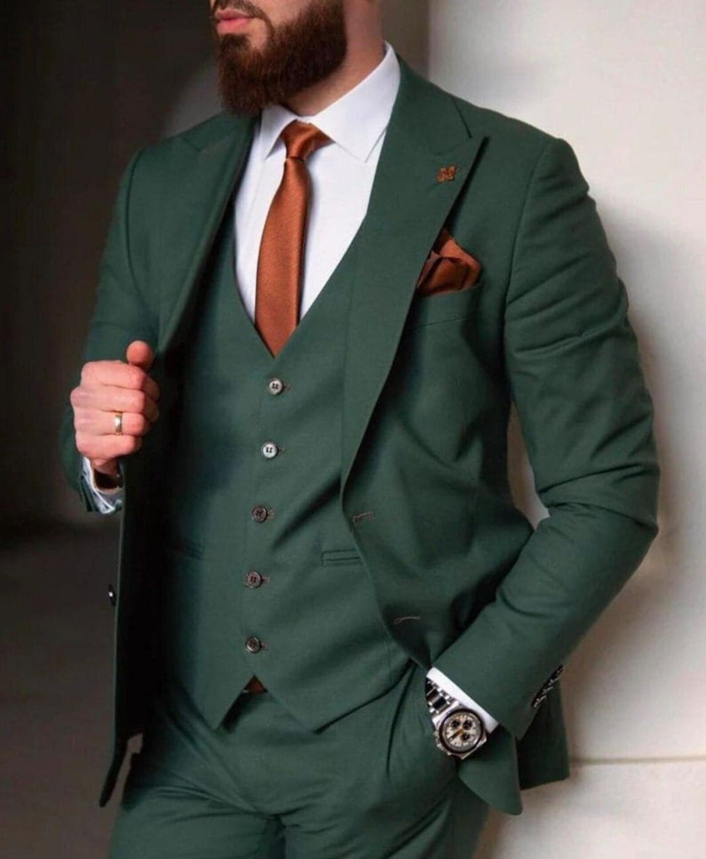 MEN'S DARK GREEN BLAZER SUIT