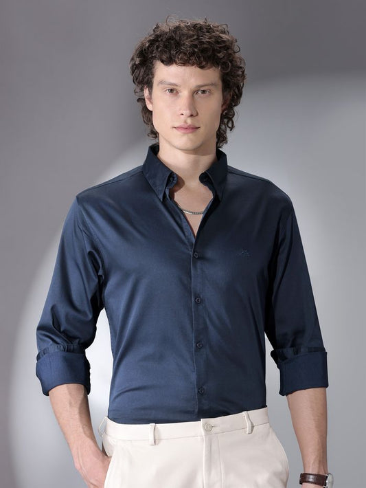 Dark Blue Solid Shirt