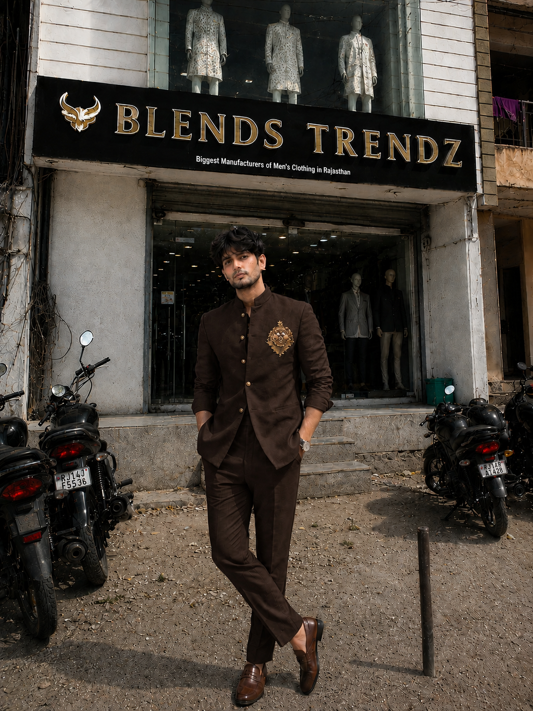Linen handwork jacket Shirt And pant set
