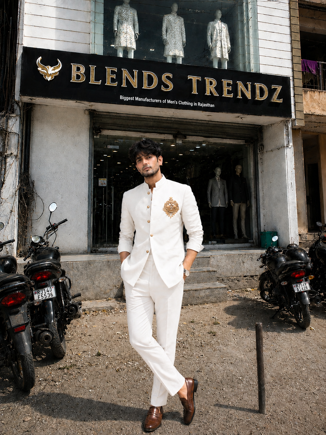 Linen handwork jacket Shirt And pant set