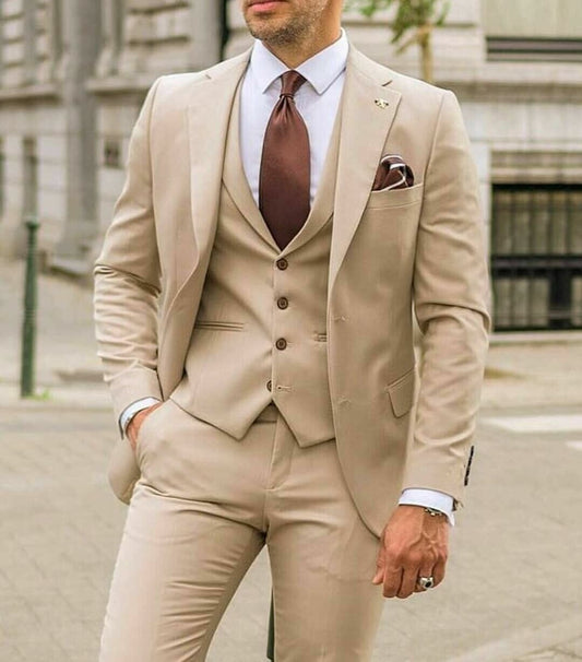 MEN'S CREAM BLAZER SUIT