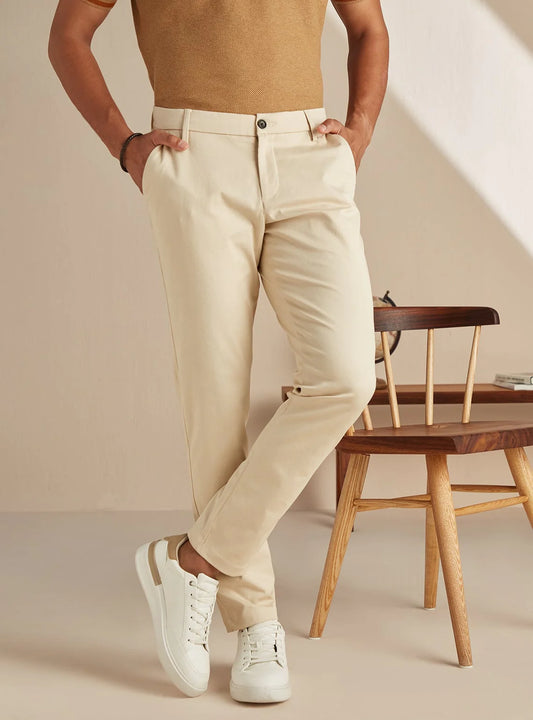 CREAM COTTON CHINOS