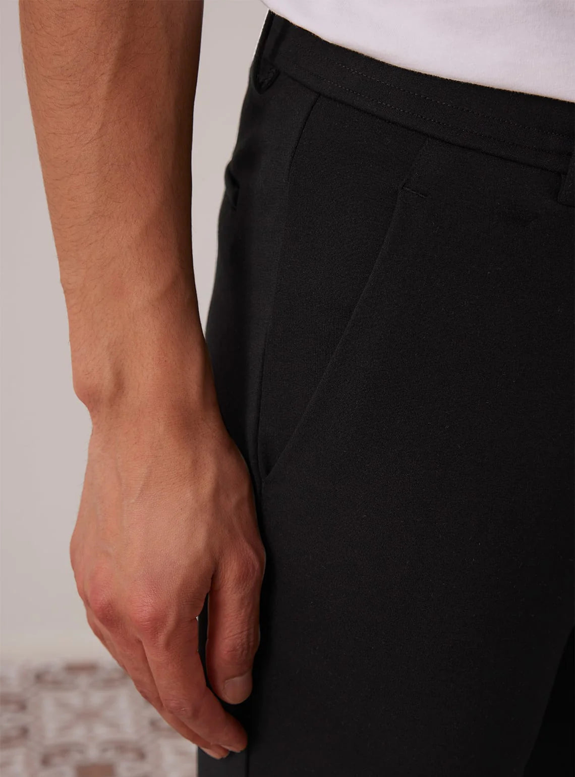 BLACK COTTON CHINOS