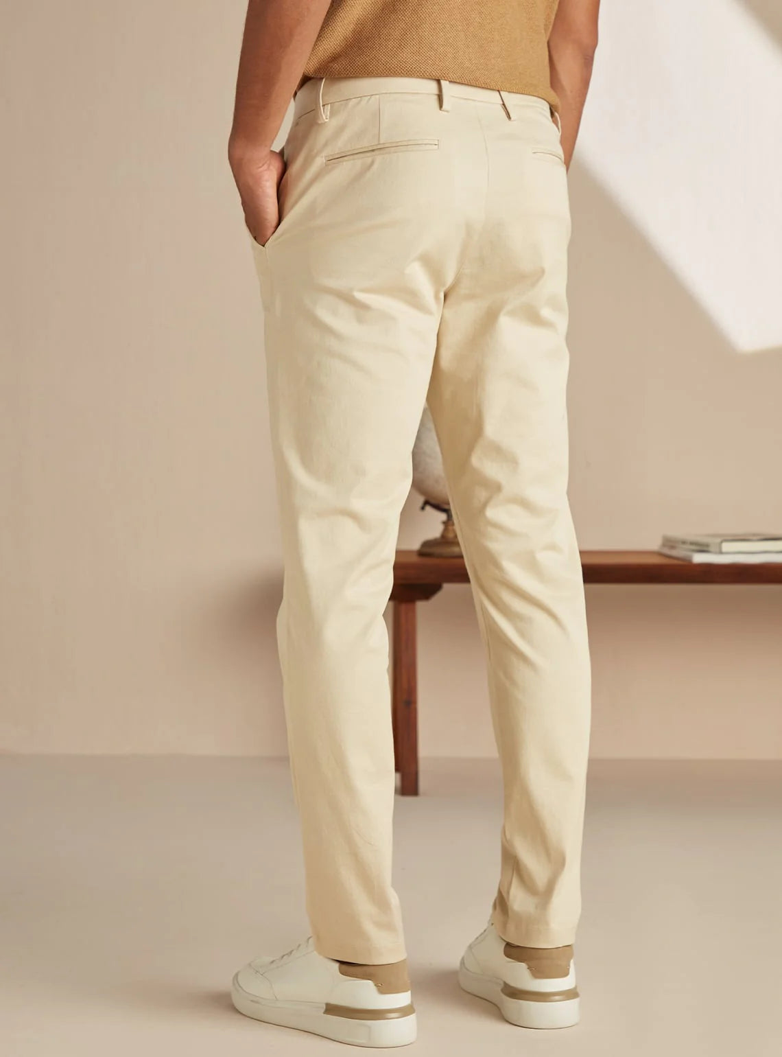 CREAM COTTON CHINOS