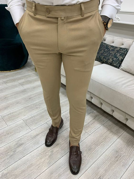 CREAM FORMAL POLO FIT TROUSER