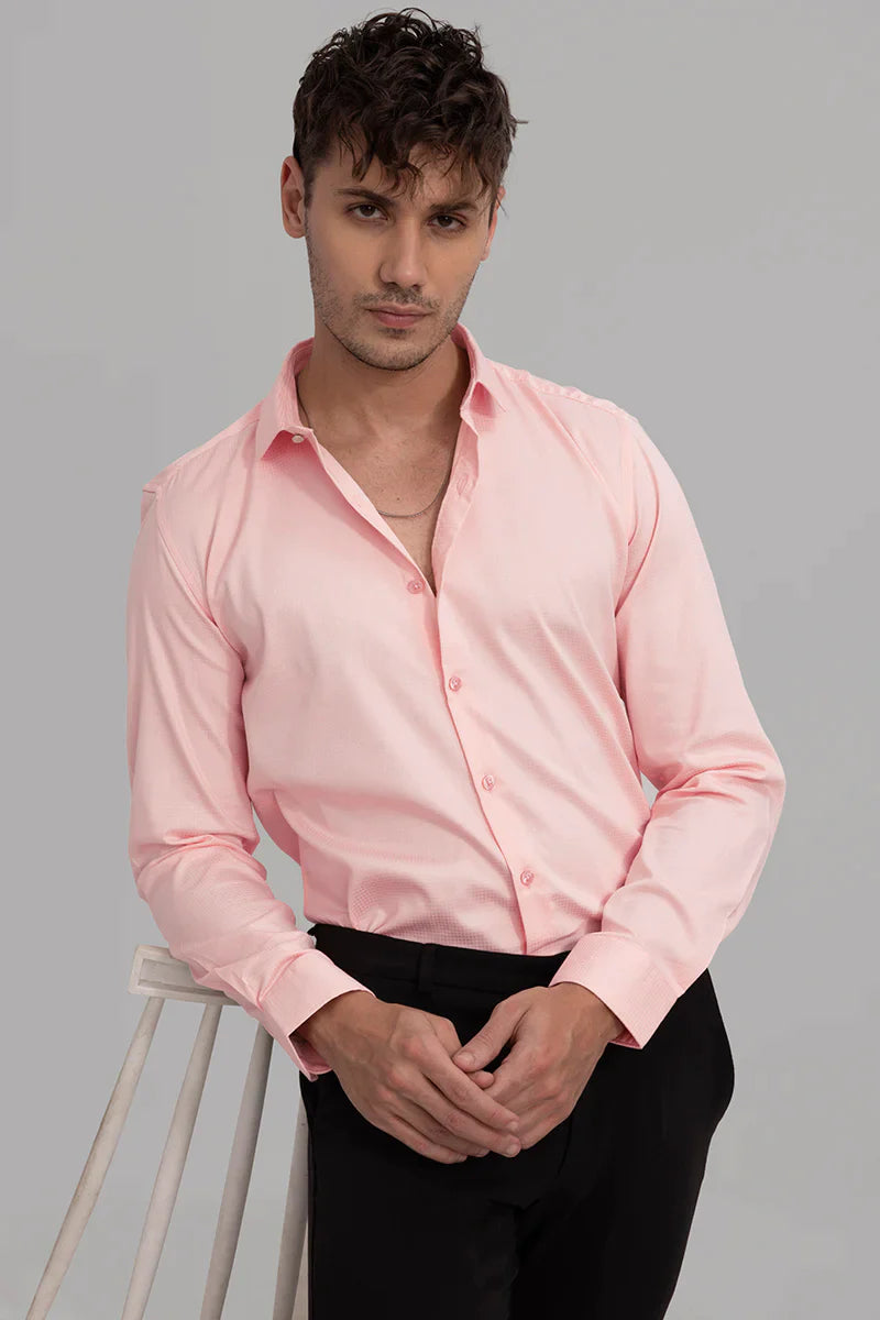 PINK SATIN SHIRT