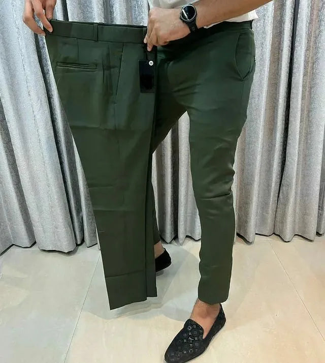 DARK GREEN WAIST ADJUSTABLE TROUSER