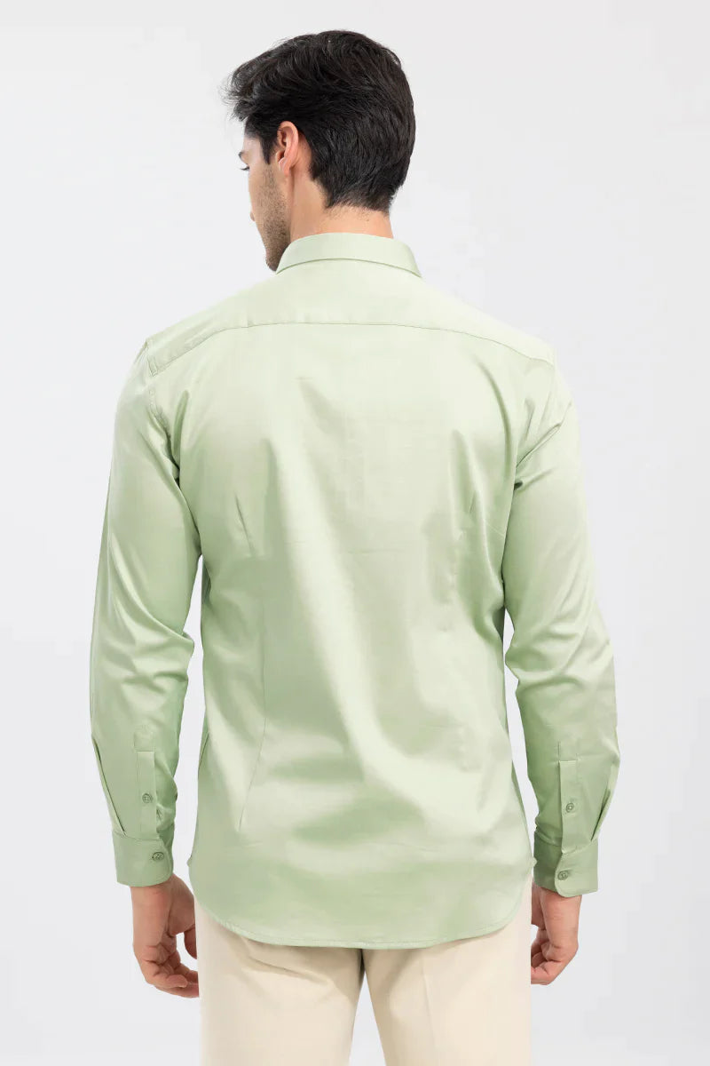 LIGHT GREEN SATIN SHIRT