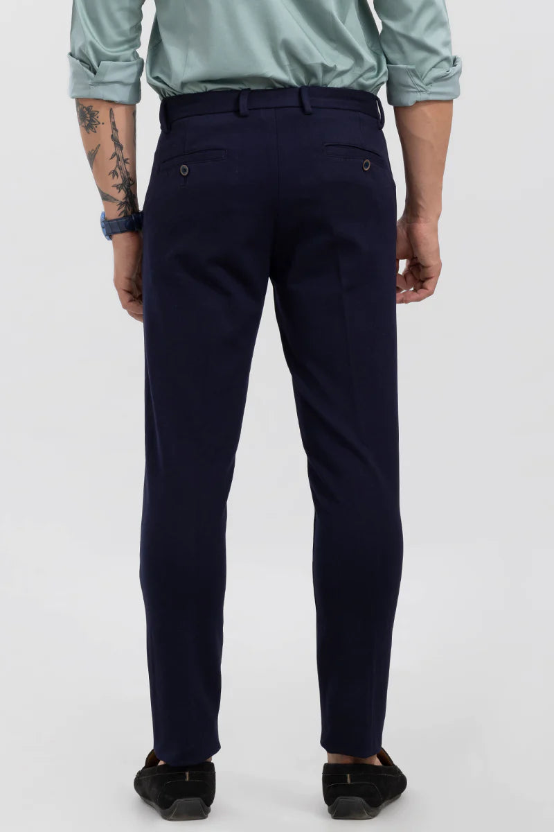 DARK BLUE 4 WAY LYCRA WAIST ADJUSTABLE TROUSER
