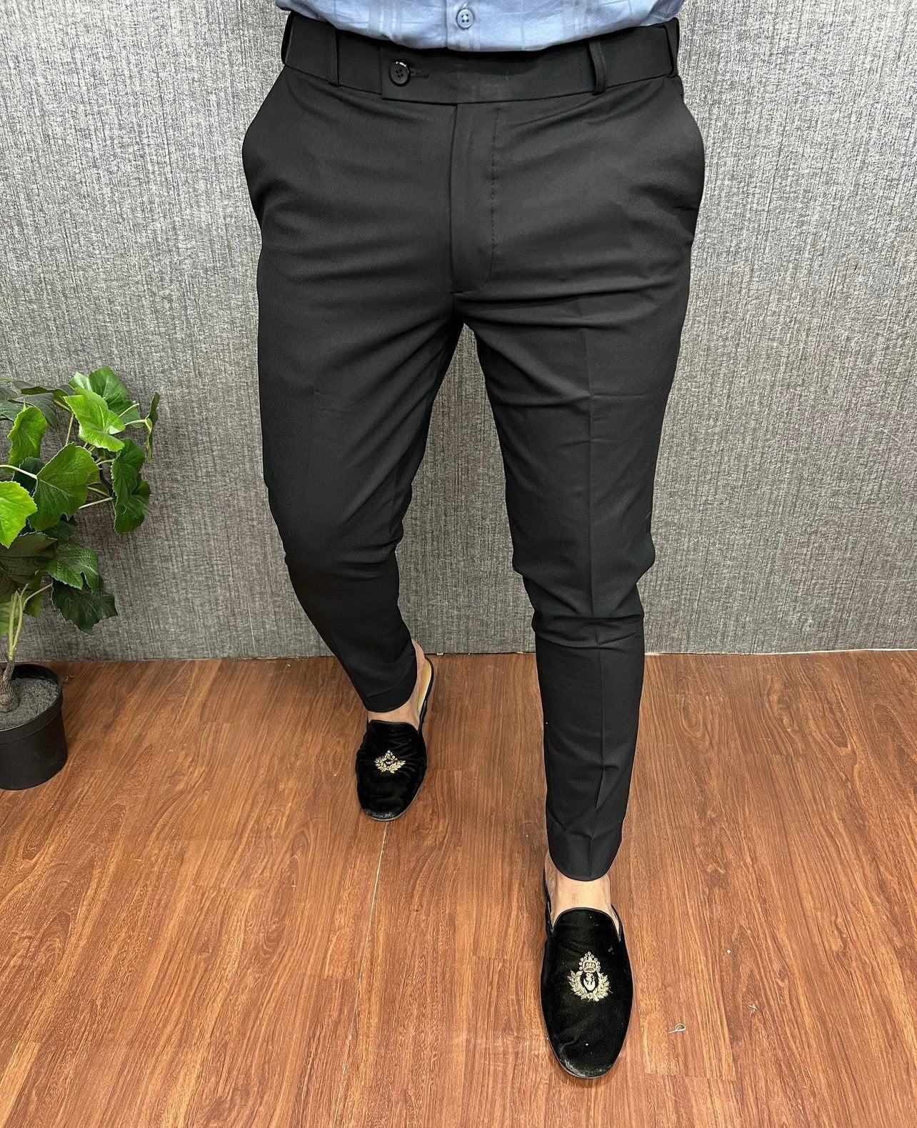 BLACK WAIST ADJUSTABLE FORMAL TROUSER