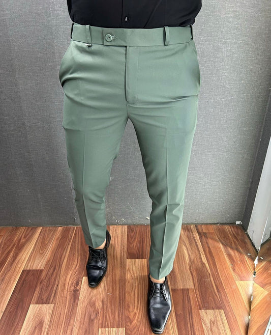 LIGHT GREEN WAIST ADJUSTABLE TROUSER