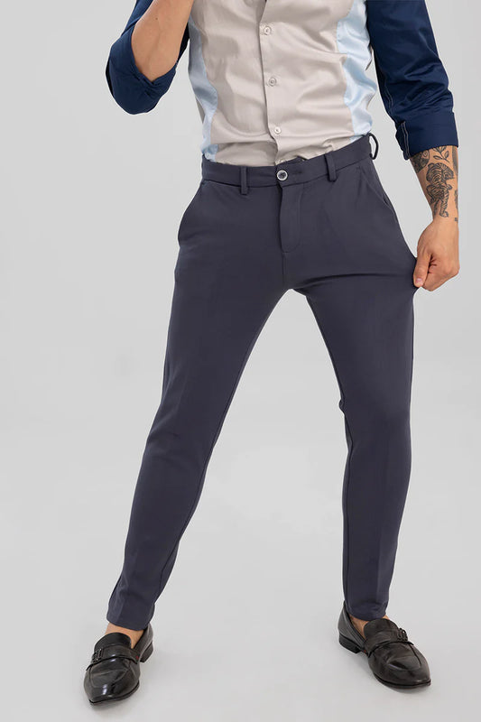 DARK GREY 4 WAY LYCRA WAIST ADJUSTABLE TROUSER