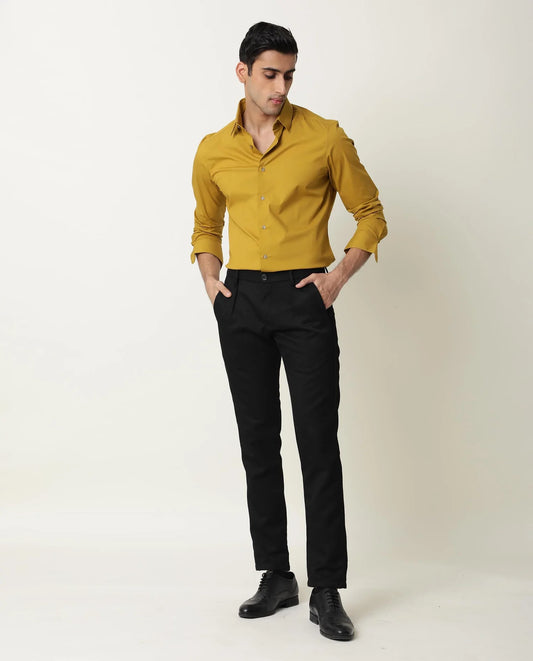 Casual mens black trousers