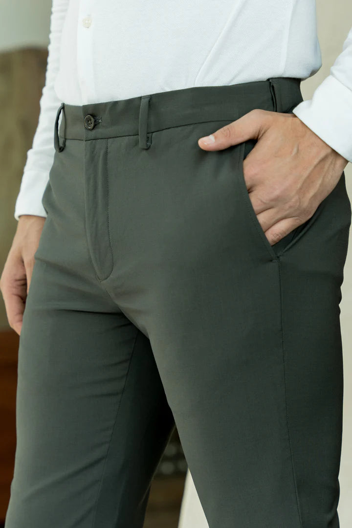 OLIVE COTTON CHINOS